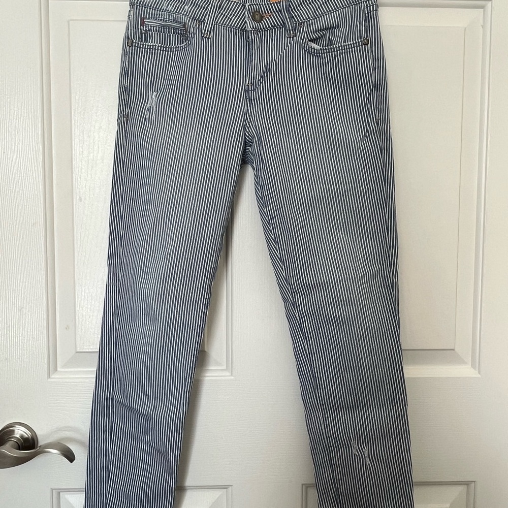 Anthropologie 
Pilcro jeans
Women's Striped Blue Jeans